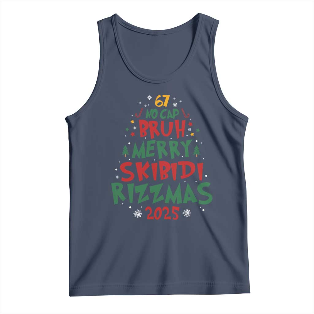 Funny Six Seven 67 Meme Christmas Tree Tank Top Funny 6 7 Bruh Gen Alpha Slang Viral Meme - Wonder Print Shop