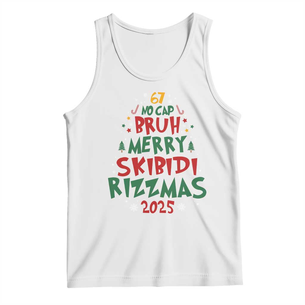Funny Six Seven 67 Meme Christmas Tree Tank Top Funny 6 7 Bruh Gen Alpha Slang Viral Meme - Wonder Print Shop