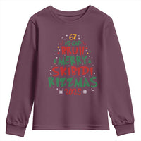 Funny Six Seven 67 Meme Christmas Tree Youth Sweatshirt Funny 6 7 Bruh Gen Alpha Slang Viral Meme - Wonder Print Shop