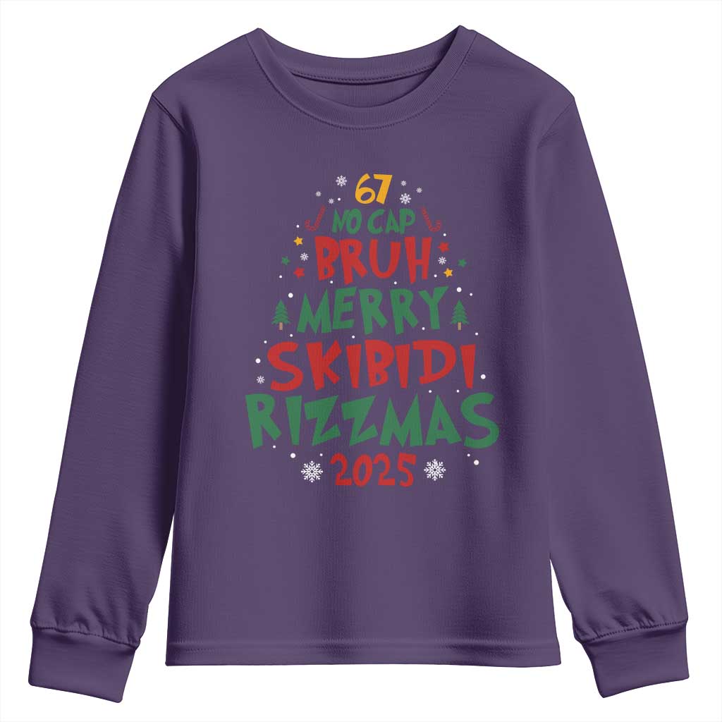Funny Six Seven 67 Meme Christmas Tree Youth Sweatshirt Funny 6 7 Bruh Gen Alpha Slang Viral Meme - Wonder Print Shop