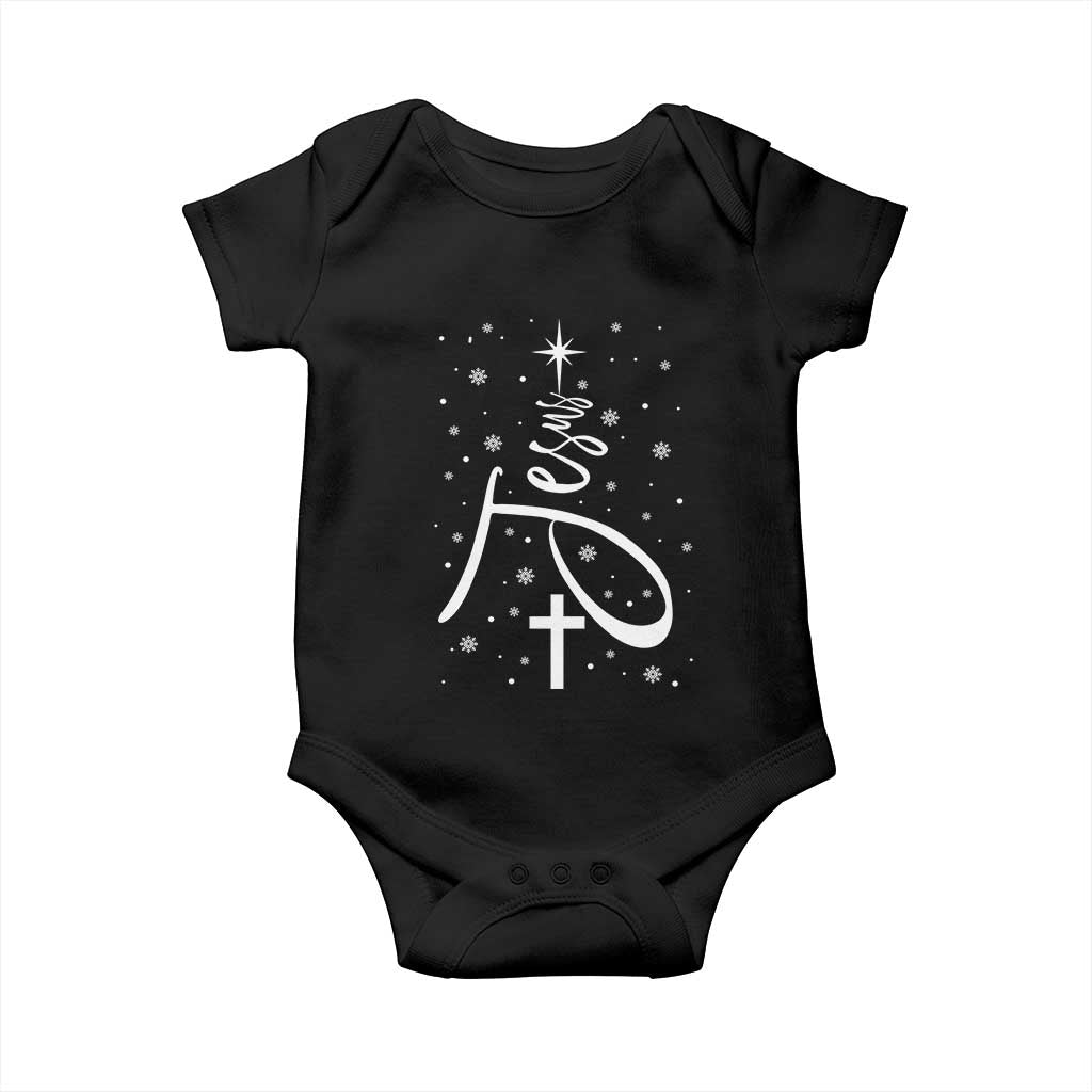 Jesus Christmas Tree Baby Onesie Christian Faith - Wonder Print Shop