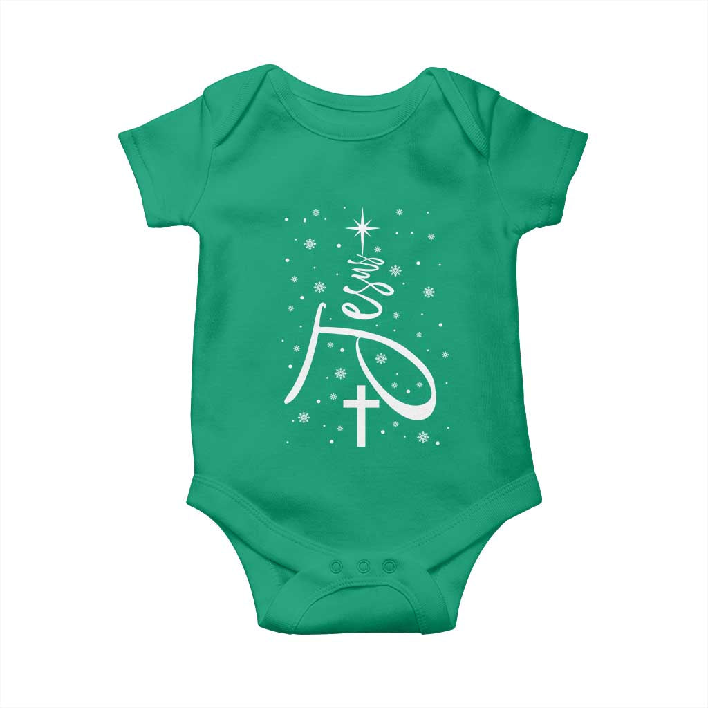 Jesus Christmas Tree Baby Onesie Christian Faith - Wonder Print Shop