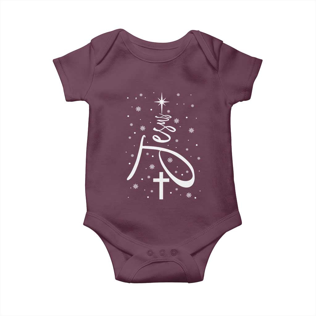 Jesus Christmas Tree Baby Onesie Christian Faith - Wonder Print Shop