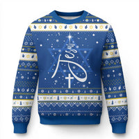 Jesus Christmas Tree Hanukkah Ugly Sweater Christian Faith - Wonder Print Shop