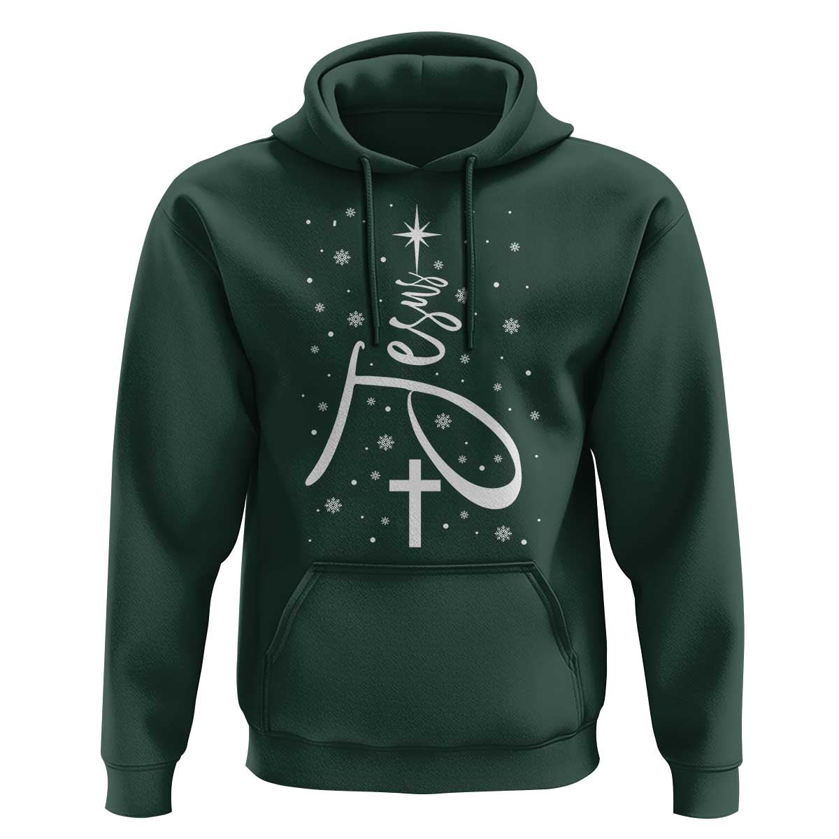 Jesus Christmas Tree Hoodie Christian Faith - Wonder Print Shop