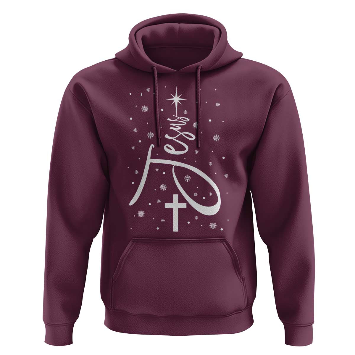 Jesus Christmas Tree Hoodie Christian Faith - Wonder Print Shop
