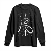Jesus Christmas Tree Long Sleeve Shirt Christian Faith - Wonder Print Shop