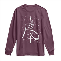 Jesus Christmas Tree Long Sleeve Shirt Christian Faith - Wonder Print Shop
