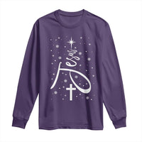 Jesus Christmas Tree Long Sleeve Shirt Christian Faith - Wonder Print Shop
