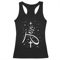 Jesus Christmas Tree Racerback Tank Top Christian Faith - Wonder Print Shop
