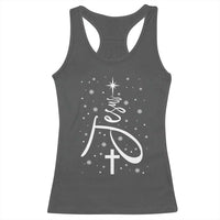 Jesus Christmas Tree Racerback Tank Top Christian Faith - Wonder Print Shop