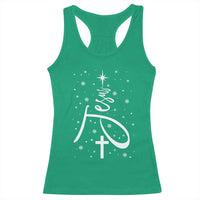 Jesus Christmas Tree Racerback Tank Top Christian Faith - Wonder Print Shop
