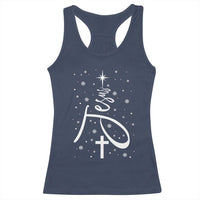 Jesus Christmas Tree Racerback Tank Top Christian Faith - Wonder Print Shop