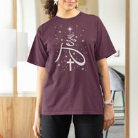 Jesus Christmas Tree T Shirt For Women Christian Faith - Wonder Print Shop