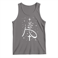 Jesus Christmas Tree Tank Top Christian Faith - Wonder Print Shop