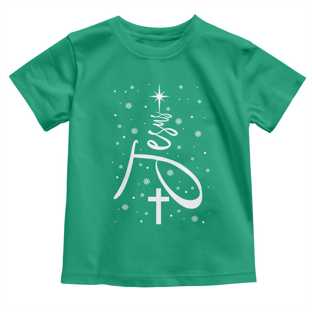 Jesus Christmas Tree Toddler T Shirt Christian Faith - Wonder Print Shop