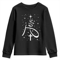 Jesus Christmas Tree Youth Sweatshirt Christian Faith - Wonder Print Shop