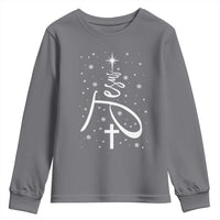 Jesus Christmas Tree Youth Sweatshirt Christian Faith - Wonder Print Shop