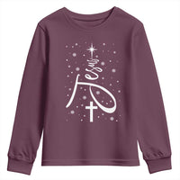 Jesus Christmas Tree Youth Sweatshirt Christian Faith - Wonder Print Shop