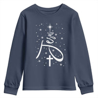 Jesus Christmas Tree Youth Sweatshirt Christian Faith - Wonder Print Shop