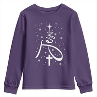 Jesus Christmas Tree Youth Sweatshirt Christian Faith - Wonder Print Shop