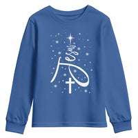 Jesus Christmas Tree Youth Sweatshirt Christian Faith - Wonder Print Shop