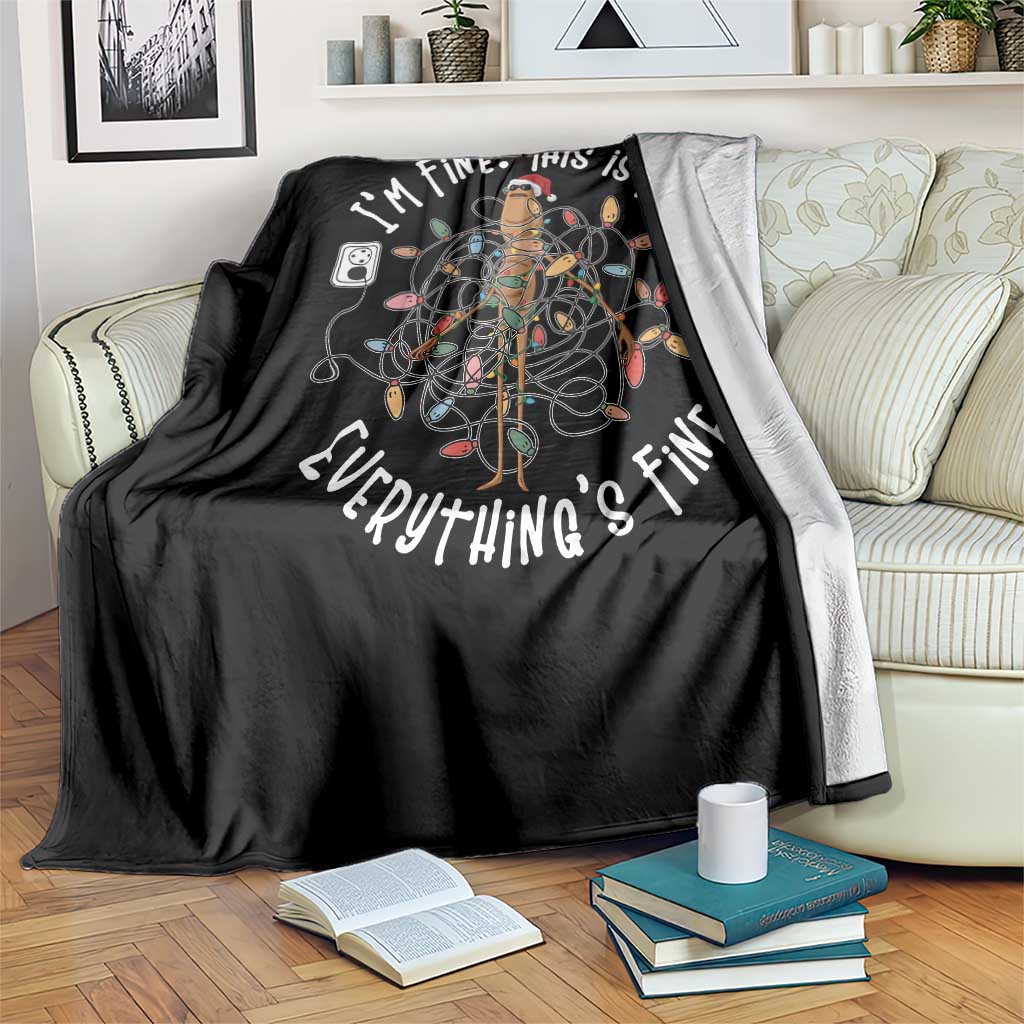 Marcus The Worm Christmas Throw Blanket I'm Fine Everything Is Fine School Counselor Mental Health - Wonder Print Shop