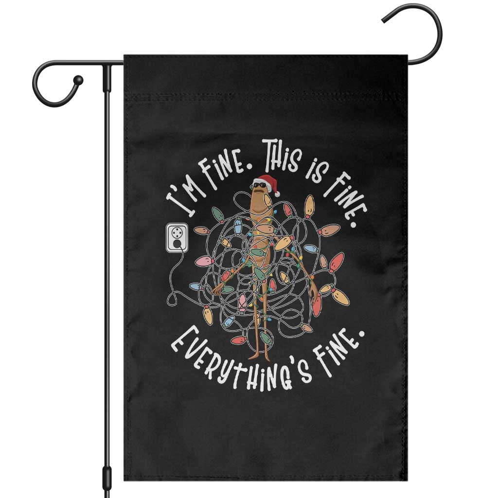 Marcus The Worm Christmas Garden Flag I'm Fine Everything Is Fine School Counselor Mental Health - Wonder Print Shop