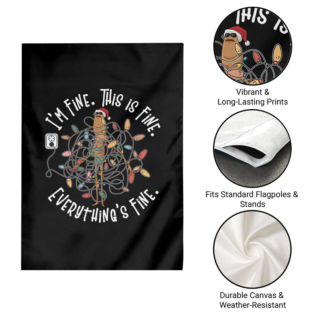Marcus The Worm Christmas Garden Flag I'm Fine Everything Is Fine School Counselor Mental Health - Wonder Print Shop