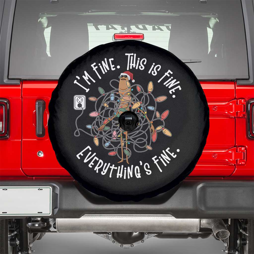 Marcus The Worm Christmas Spare Tire Cover I'm Fine Everything Is Fine School Counselor Mental Health - Wonder Print Shop