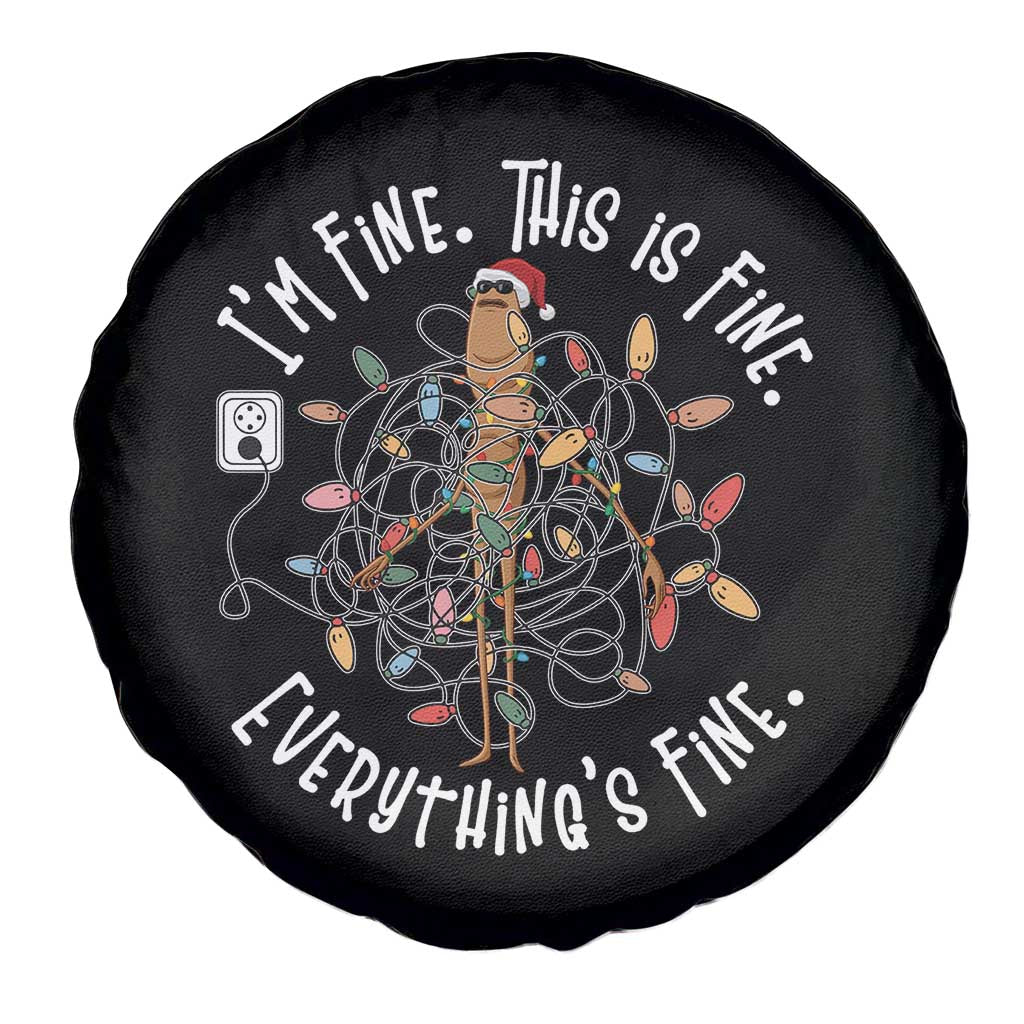 Marcus The Worm Christmas Spare Tire Cover I'm Fine Everything Is Fine School Counselor Mental Health - Wonder Print Shop