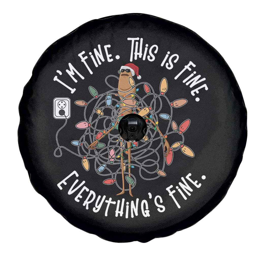 Marcus The Worm Christmas Spare Tire Cover I'm Fine Everything Is Fine School Counselor Mental Health - Wonder Print Shop