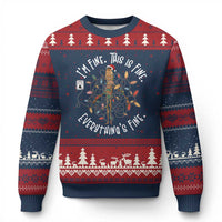 Marcus The Worm Xmas Ugly Christmas Sweater I'm Fine Everything Is Fine School Counselor Mental Health - Wonder Print Shop