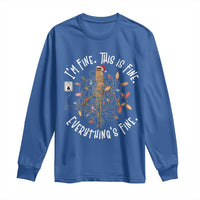 Marcus The Worm Christmas Long Sleeve Shirt I'm Fine Everything Is Fine School Counselor Mental Health - Wonder Print Shop