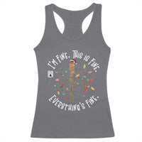 Marcus The Worm Christmas Racerback Tank Top I'm Fine Everything Is Fine School Counselor Mental Health - Wonder Print Shop