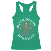 Marcus The Worm Christmas Racerback Tank Top I'm Fine Everything Is Fine School Counselor Mental Health - Wonder Print Shop