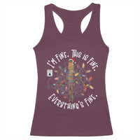 Marcus The Worm Christmas Racerback Tank Top I'm Fine Everything Is Fine School Counselor Mental Health - Wonder Print Shop