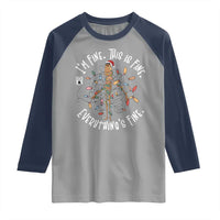 Marcus The Worm Christmas Raglan Shirt I'm Fine Everything Is Fine School Counselor Mental Health - Wonder Print Shop