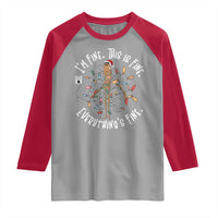 Marcus The Worm Christmas Raglan Shirt I'm Fine Everything Is Fine School Counselor Mental Health - Wonder Print Shop