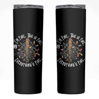 Marcus The Worm Christmas Skinny Tumbler I'm Fine Everything Is Fine School Counselor Mental Health - Wonder Print Shop