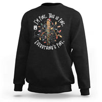 Marcus The Worm Christmas Sweatshirt I'm Fine Everything Is Fine School Counselor Mental Health - Wonder Print Shop