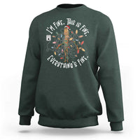 Marcus The Worm Christmas Sweatshirt I'm Fine Everything Is Fine School Counselor Mental Health - Wonder Print Shop