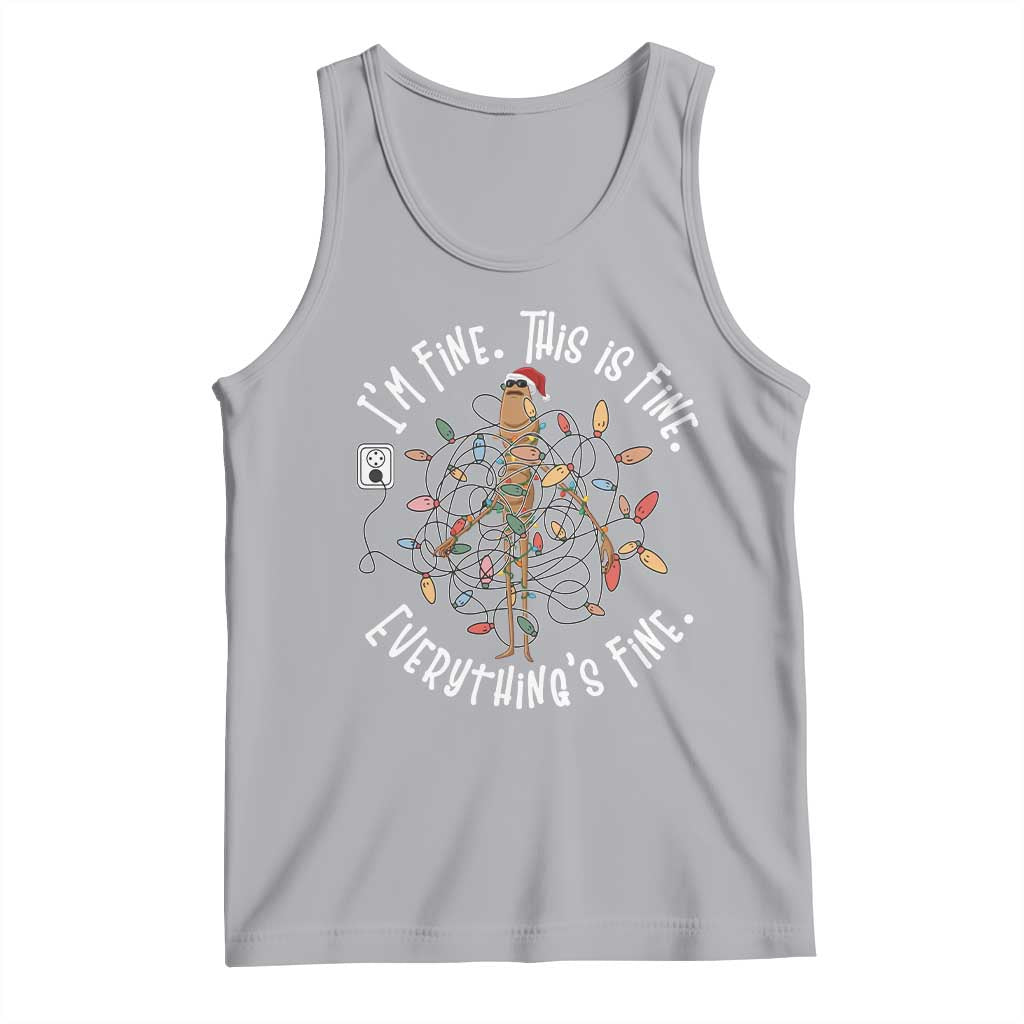 Marcus The Worm Christmas Tank Top I'm Fine Everything Is Fine School Counselor Mental Health - Wonder Print Shop