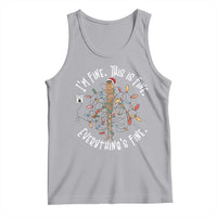 Marcus The Worm Christmas Tank Top I'm Fine Everything Is Fine School Counselor Mental Health - Wonder Print Shop