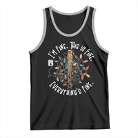Marcus The Worm Christmas Tank Top I'm Fine Everything Is Fine School Counselor Mental Health - Wonder Print Shop