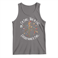 Marcus The Worm Christmas Tank Top I'm Fine Everything Is Fine School Counselor Mental Health - Wonder Print Shop