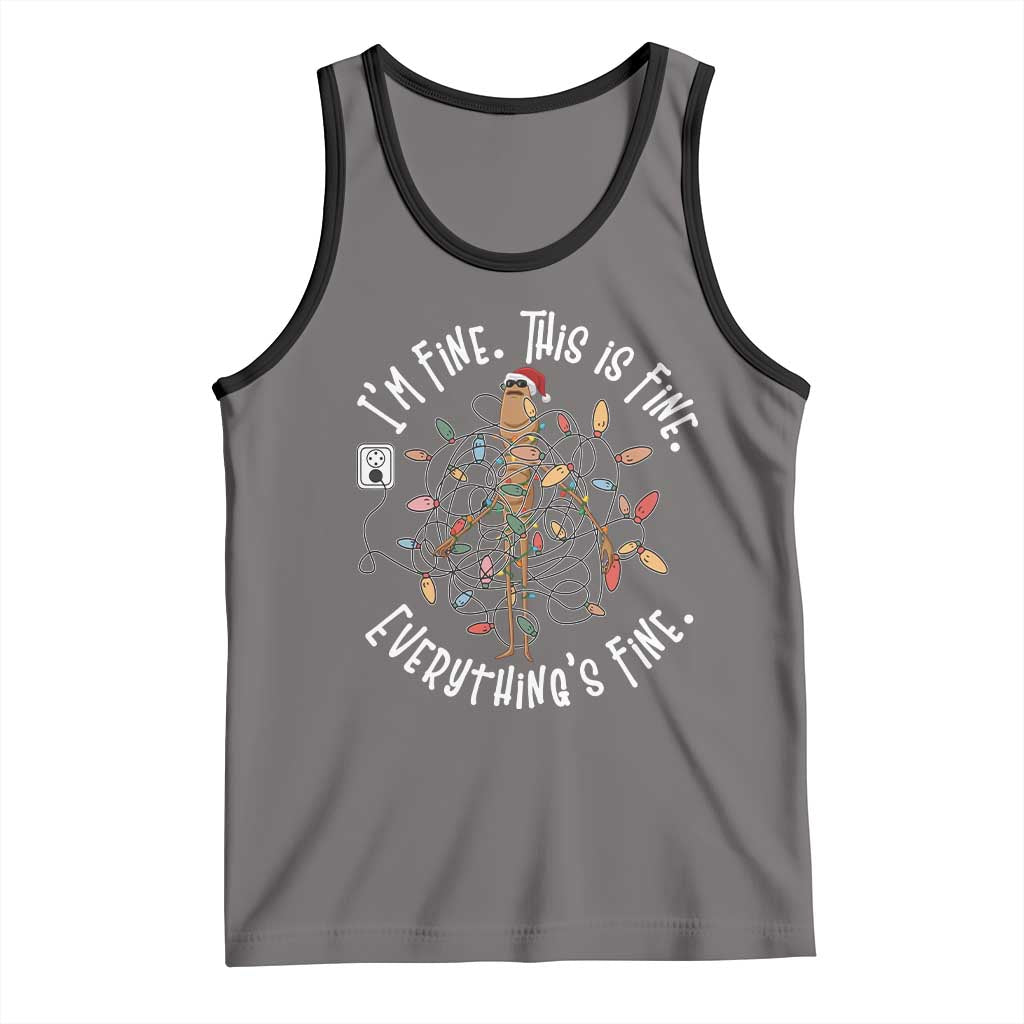 Marcus The Worm Christmas Tank Top I'm Fine Everything Is Fine School Counselor Mental Health - Wonder Print Shop