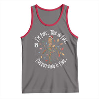 Marcus The Worm Christmas Tank Top I'm Fine Everything Is Fine School Counselor Mental Health - Wonder Print Shop