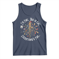 Marcus The Worm Christmas Tank Top I'm Fine Everything Is Fine School Counselor Mental Health - Wonder Print Shop