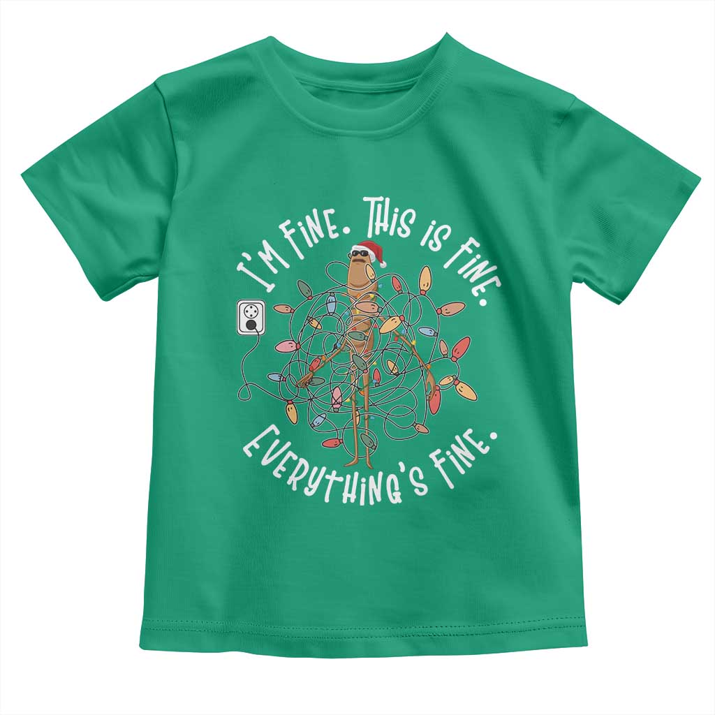 Marcus The Worm Christmas Toddler T Shirt I'm Fine Everything Is Fine School Counselor Mental Health - Wonder Print Shop